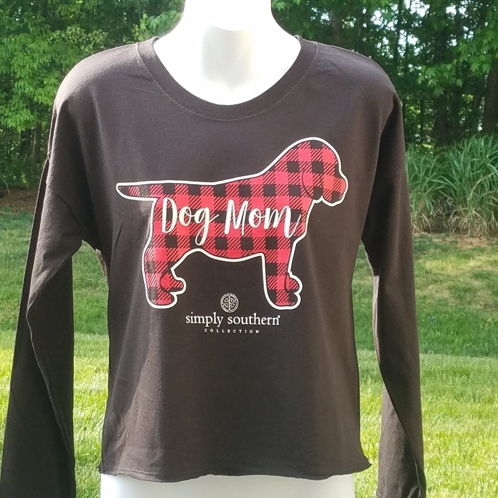 Simply Southern Dog Mom Black Long Sleeve Womens Medium NWOT